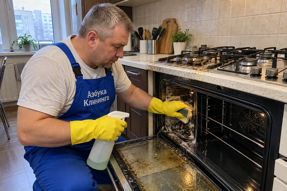 кухня и духовка после генеральной уборки дома